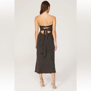 RTR 
THIRD FORM
Field Flowers Dress Charcoal Gray Strapless sz6 Open back solid